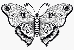 butterfly wings with scary eyes pattern tattoo idea