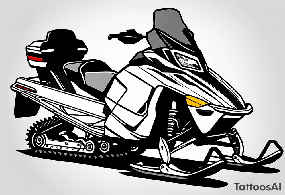 snowmobile in mountains tattoo idea