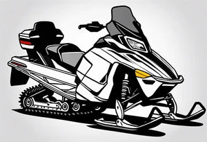 snowmobile in mountains tattoo idea