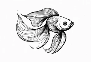 “Create a delicate tattoo of a goldfish swimming in a wave, emphasizing its flowing fins and graceful movement. tattoo idea