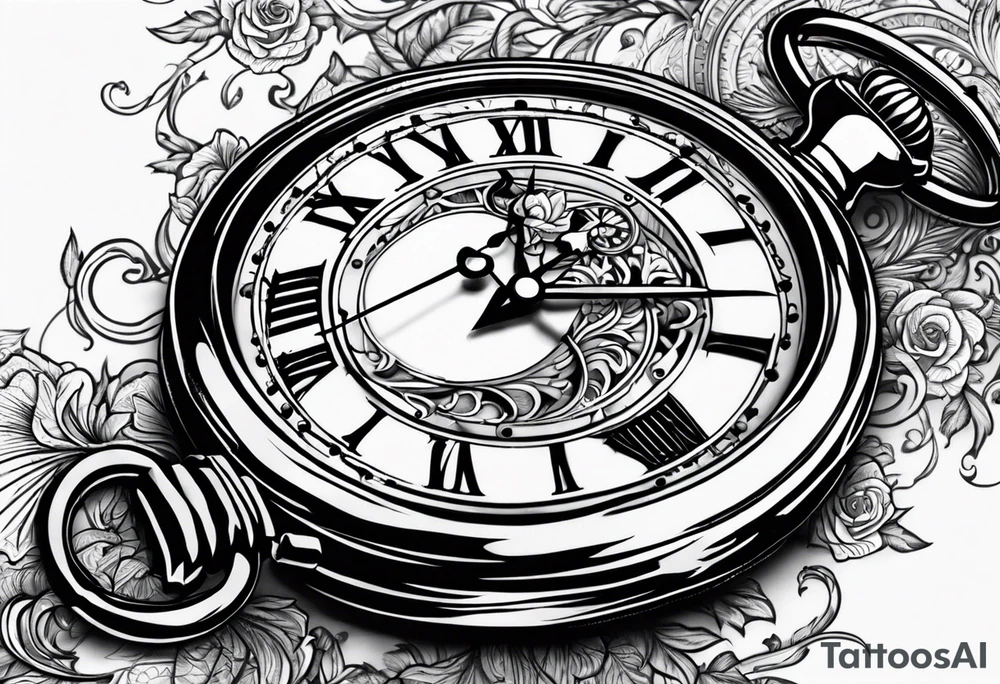 simple 
pocket watch tattoo drawing for men tattoo idea