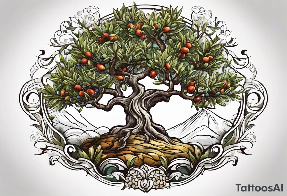 olive tree tattoo idea