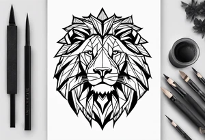 geometric lion tattoo tattoo idea