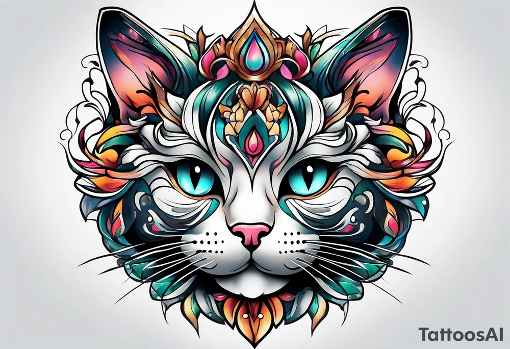 cats head tattoo idea