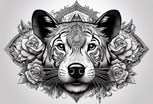 Shoulder tattoo with a Rat, pig, tiger, dog, snake tattoo idea