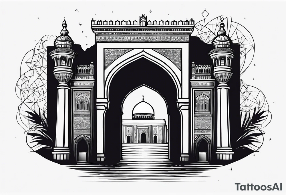 israel town gate vector tattoo idea
