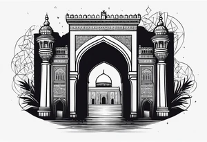 israel town gate vector tattoo idea