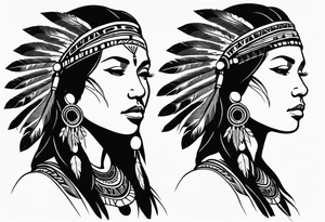 Full body Native American woman tattoo idea