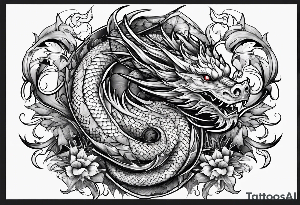 Pretty dragons tattoo idea