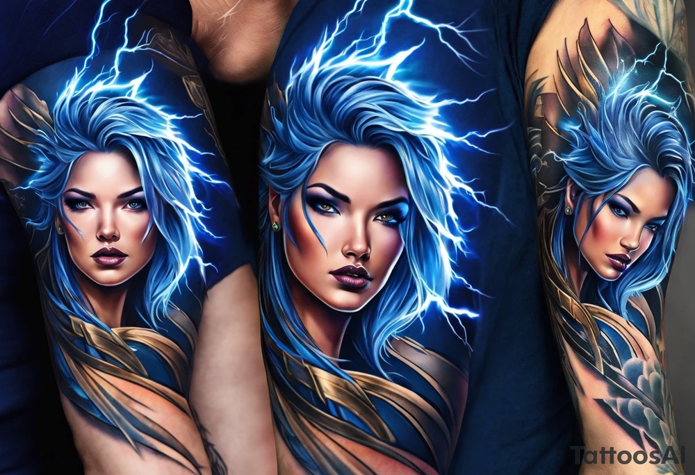 Blue Lightning tattoo idea