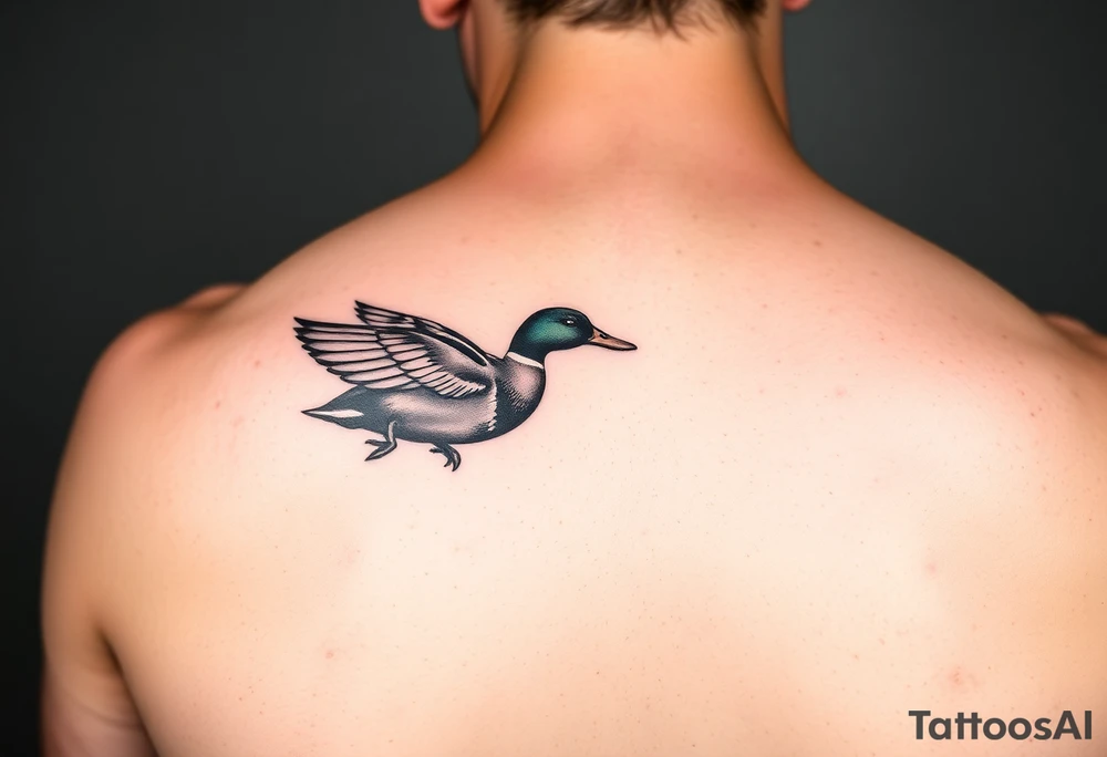 duck hunting tattoo fir outside of forearm with a wood duck and mallard tattoo idea