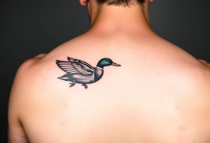 duck hunting tattoo fir outside of forearm with a wood duck and mallard tattoo idea