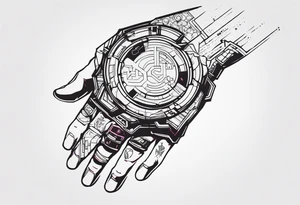 cyberpunk 2077, hand tattoo, subtle, tattoo idea