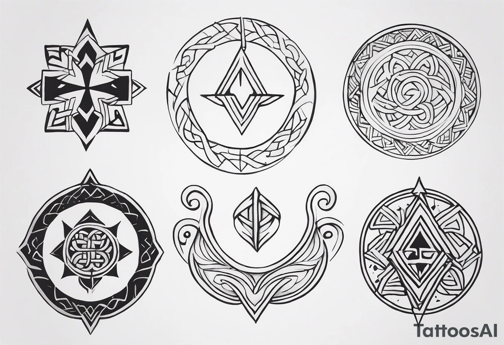 Nordic, viking small and dainty symbol tattoo idea