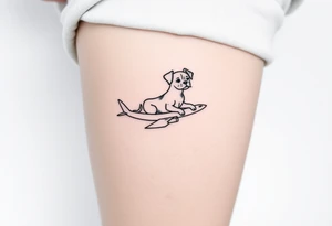 two dogs on an airplane tattoo idea