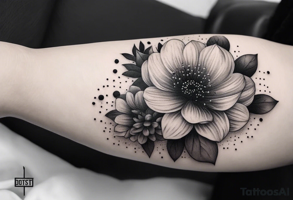 Flowers pin sleeve tattoo idea