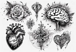 Converge human brain and human heart tattoo idea