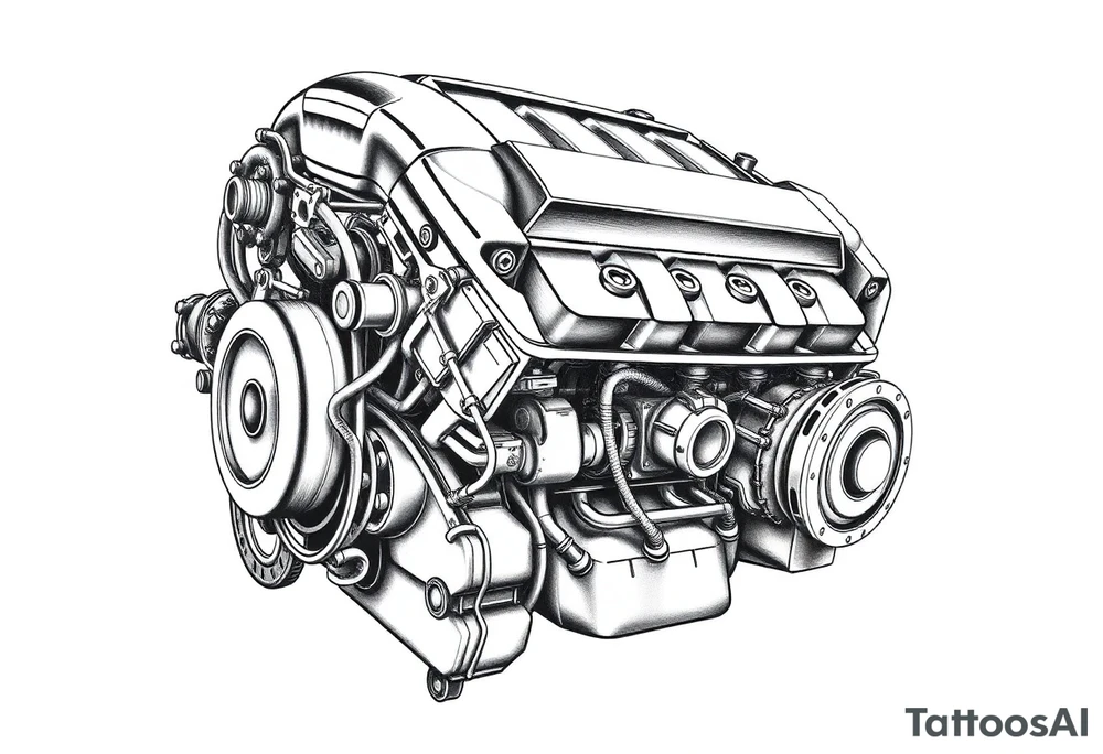 LS3 engine block tattoo idea