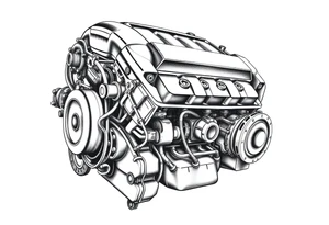 LS3 engine block tattoo idea