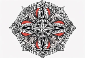 pentagram upsidedown cross tattoo idea