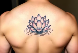 serene lotus flower emerging from sacred waters with ripples tattoo idea