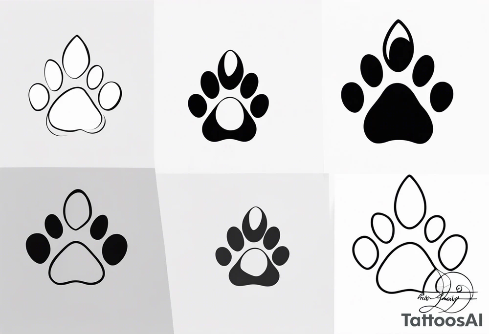 Paw Print with a name Ben. tattoo idea