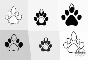 Paw Print with a name Ben. tattoo idea