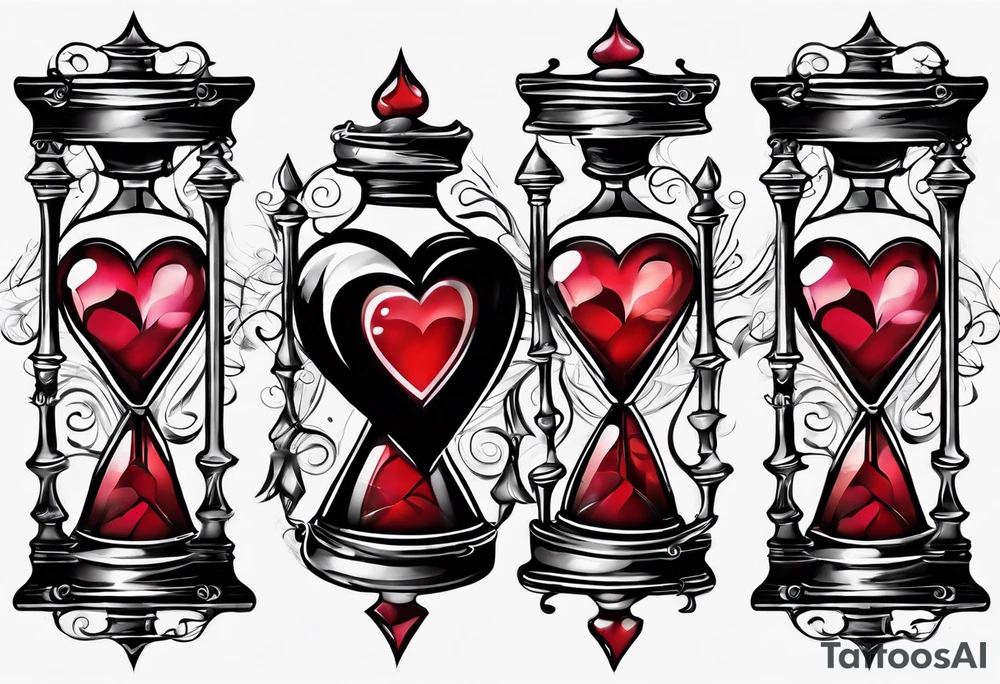 Heart hourglass tattoo idea
