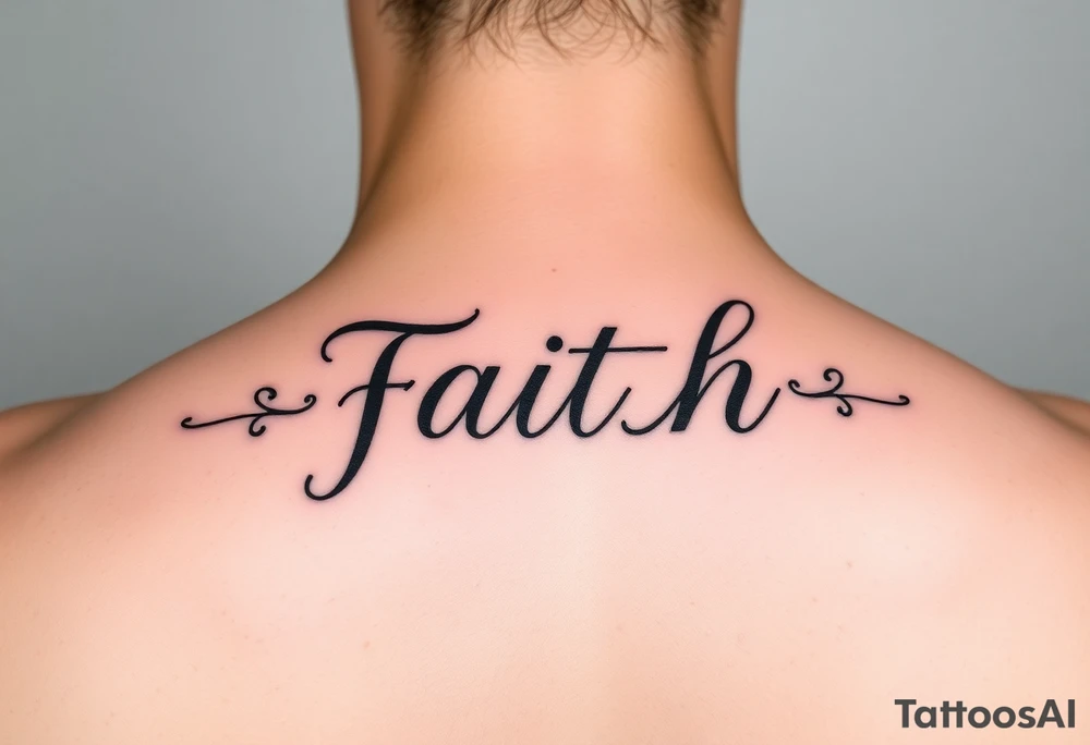 Small feminine Tatoo with the word  faith also mom of  boy girl twins born  in April tattoo idea