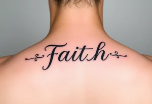 Small feminine Tatoo with the word  faith also mom of  boy girl twins born  in April tattoo idea