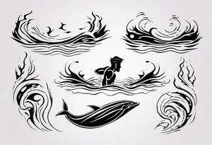man swimming, no details tattoo idea