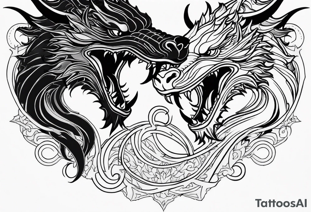 roaring dragons tattoo idea