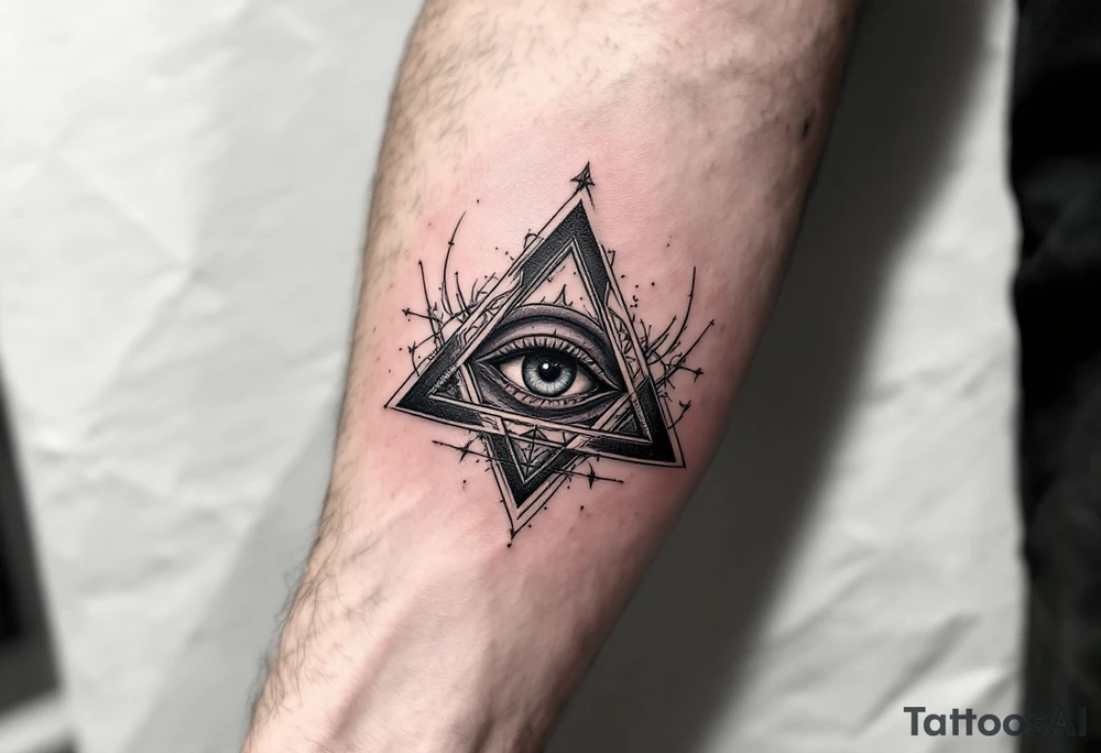 tetrahedron with eye in the middle tattoo idea