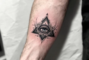 tetrahedron with eye in the middle tattoo idea
