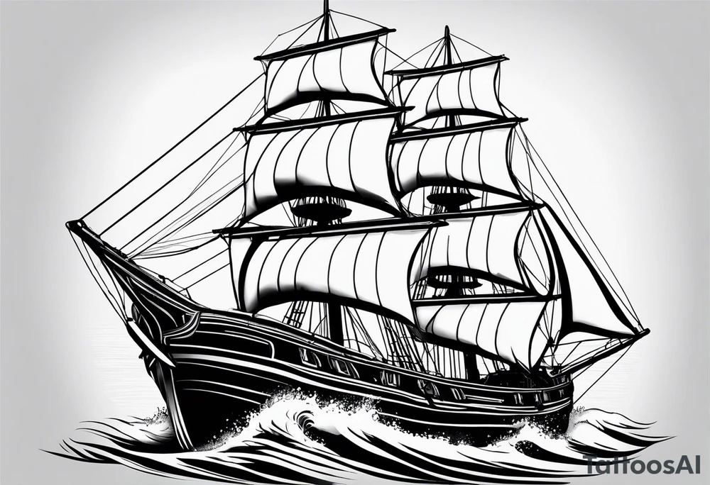 A sailing boat tattoo idea