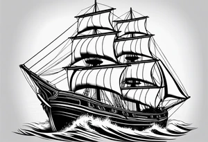A sailing boat tattoo idea