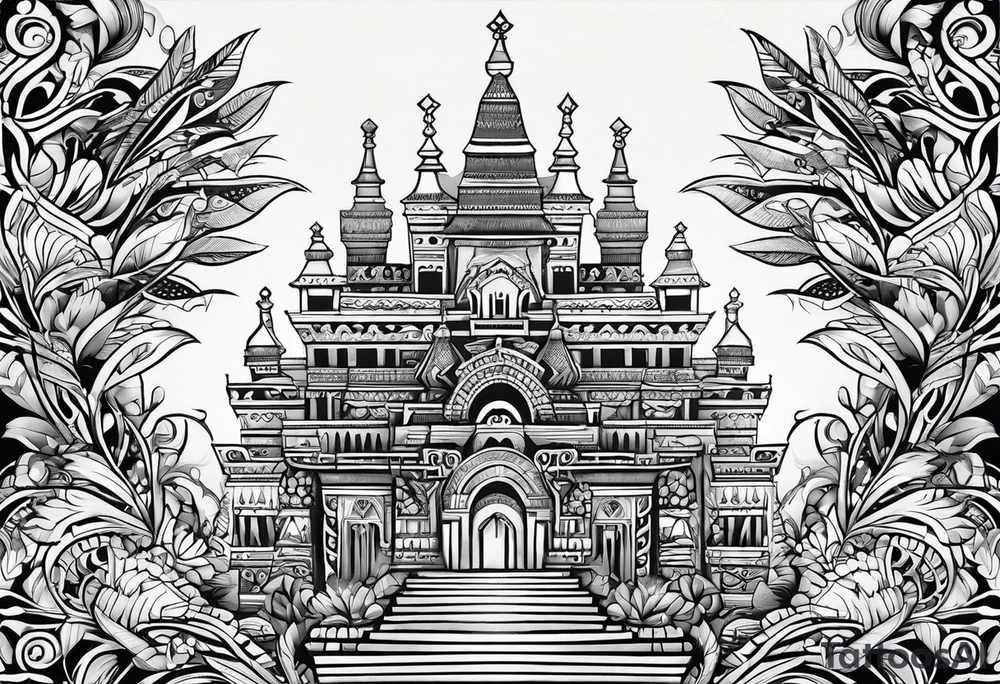 A king tattoo drawn in a tribal style. tattoo idea