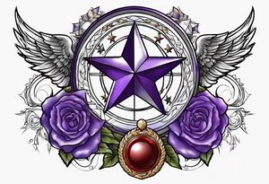 Build tattoo with actual silver star, purple heart and world war  1 medals, including patriotism tattoo idea