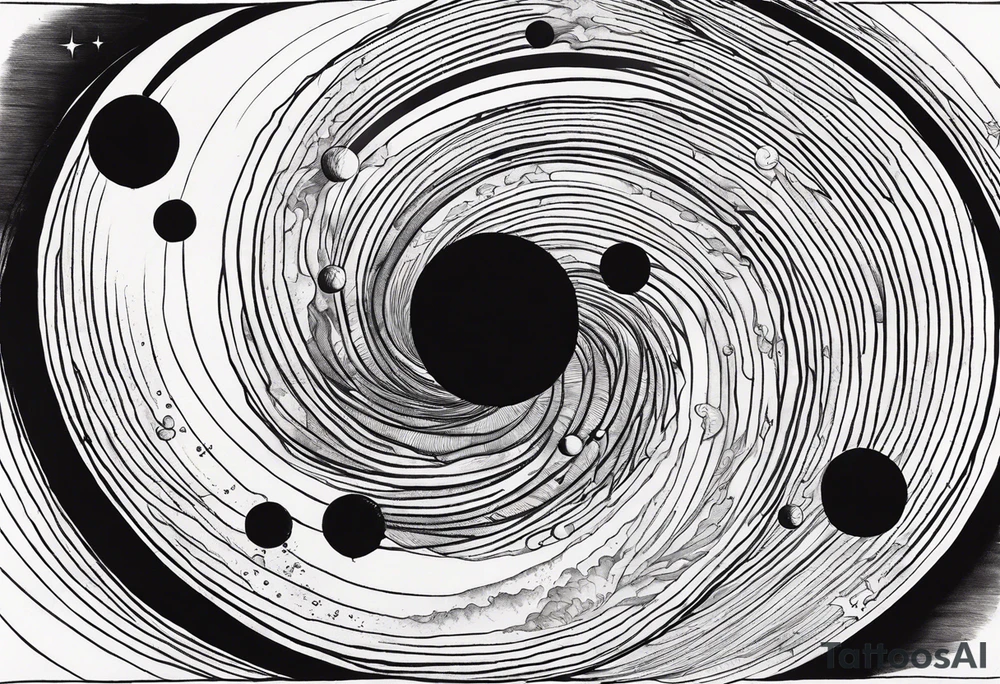 Planets orbiting a supermassive black hole tattoo idea