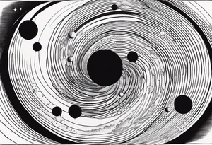 Planets orbiting a supermassive black hole tattoo idea