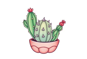 Cute cacti tattoo idea