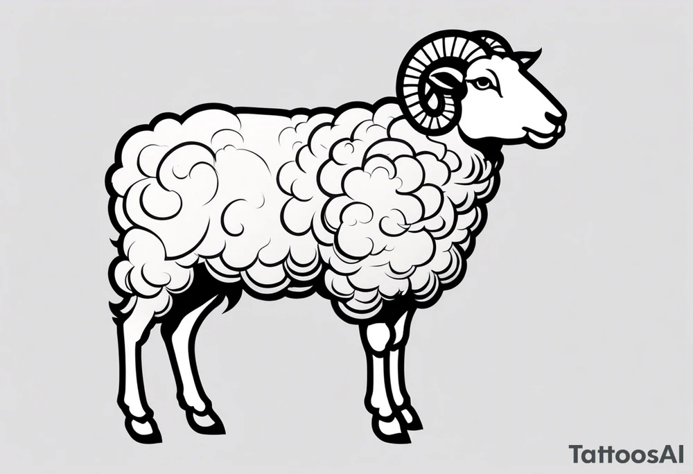 traditional sheep tattoo idea