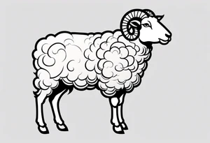 traditional sheep tattoo idea