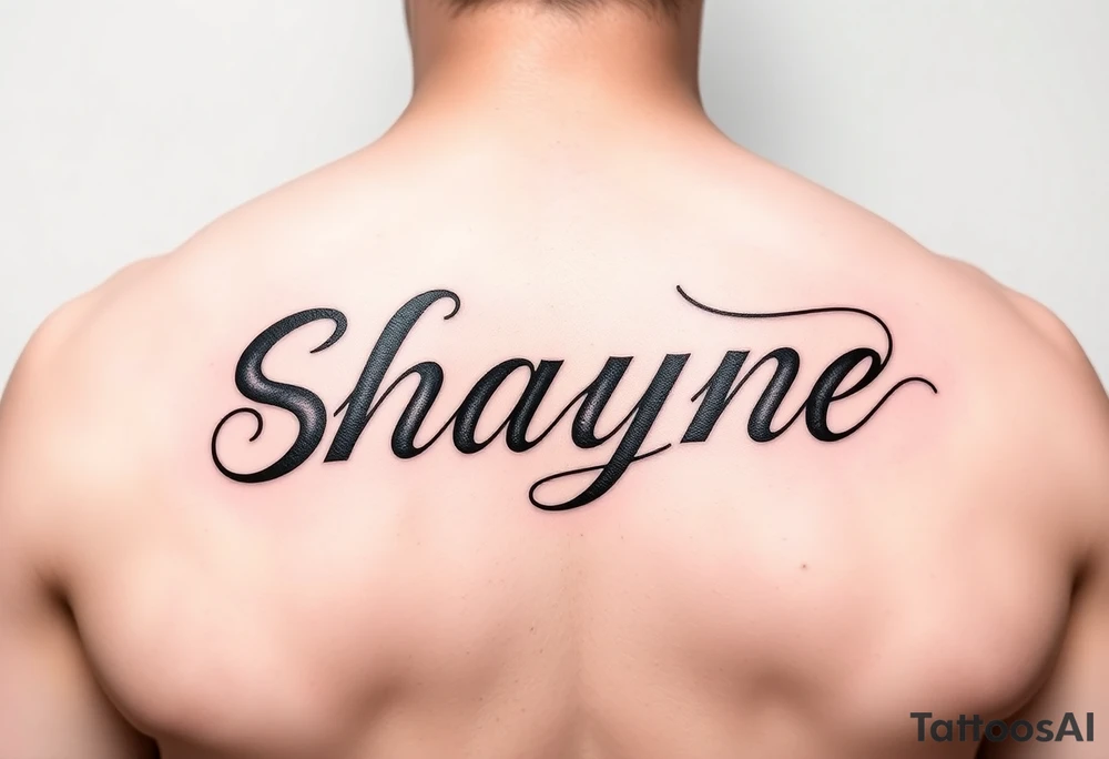 The name shayne written tattoo idea