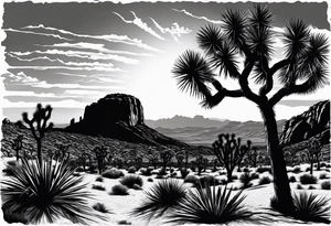 Joshua tree sunset tattoo idea