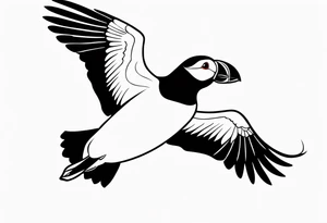 a black flying puffin 
 -  forarm Tattoo tattoo idea