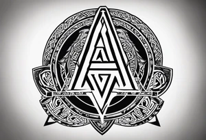 Valhalla shield sword valknut lion tattoo idea