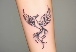 Phoenix with fire from ashes tattoo idea