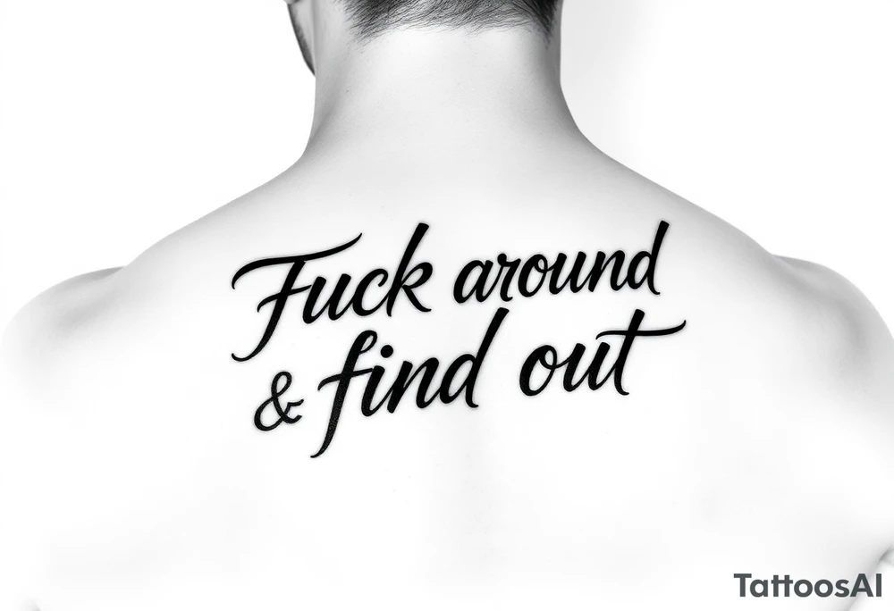 Fuck around and find out script tattoo tattoo idea