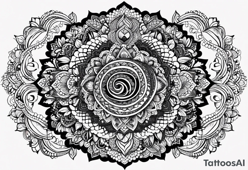 Rattlesnake mandala henna black tattoo design tattoo idea